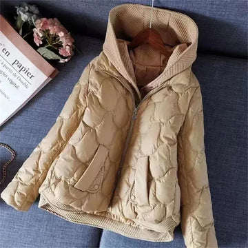 Women's hooded down parka winter jacket slim fit