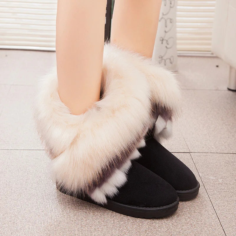 Women's super soft faux fur winter boots