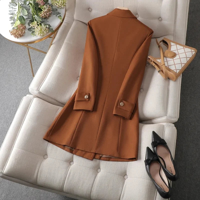 Women's mid-length formal blazer business suit