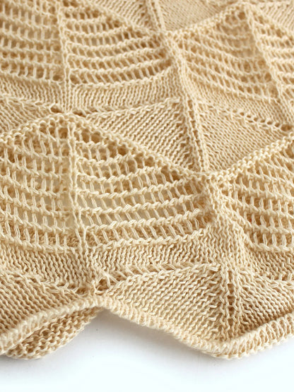 Women's round neck long sleeve hollow knit sweater summer