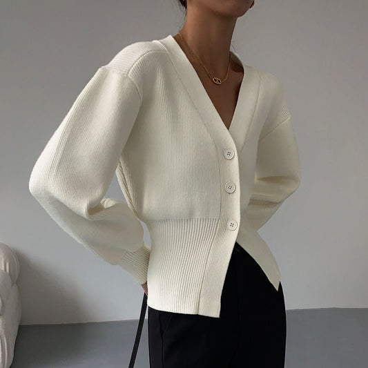 Soft V-Neck Winter Sweater Jacket
