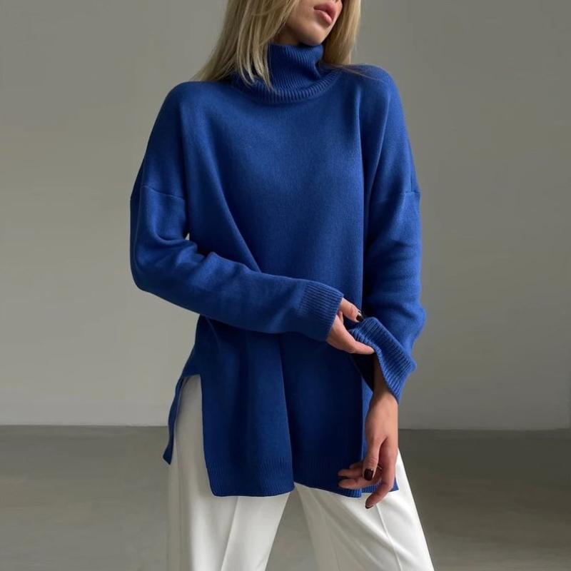 Isla Oversized Turtleneck Sweater | Solid Tunic Length Sweater