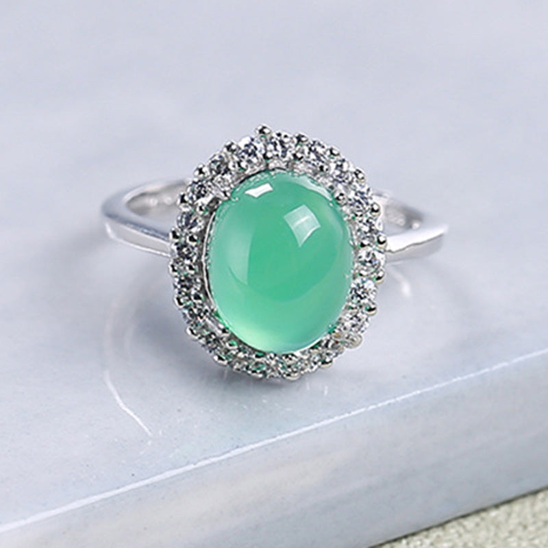 Green crystal ring