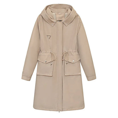 Women's fur collar winter windbreaker long parka