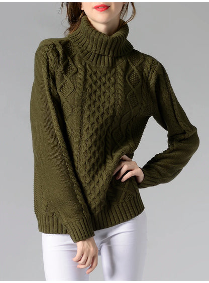 Women’s high collar twisted sweater