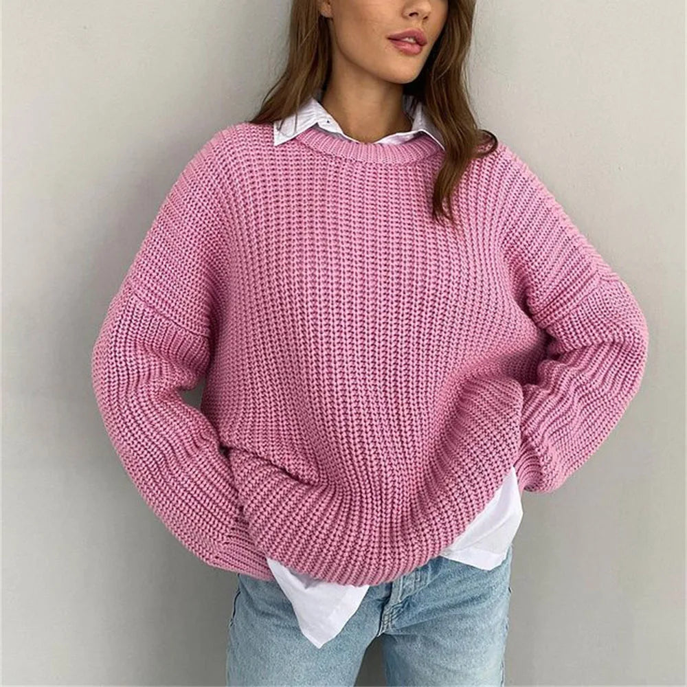 Fashionista round neck sweater loose fit for women