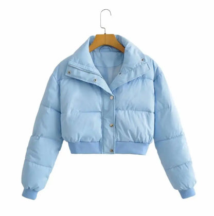 Women's casual warm winter short comfortable padded bomber jacket