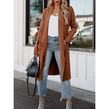 Women's casual warm long coat jacket