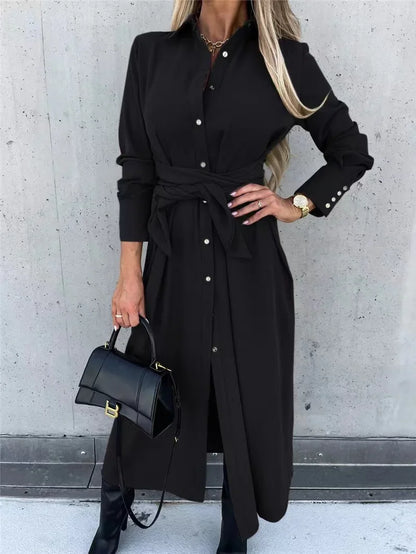 Women's long skirt cardigan swing dress