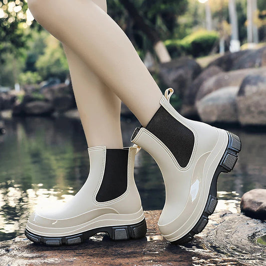 Waterproof Slip-On Wellington Short Boots 