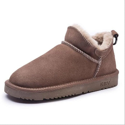 Women's velvet winter snow boots flat sole warm ankle boots