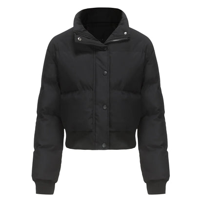 Women's winter crop puffer jacket