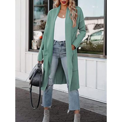 Women's casual warm long coat jacket