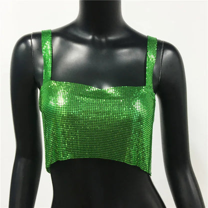 Stylish see-through camisole cropped top for women
