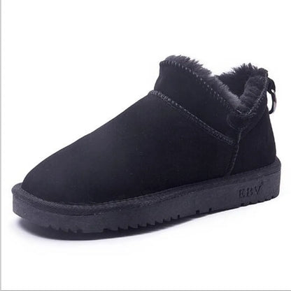 Women's velvet winter snow boots flat sole warm ankle boots