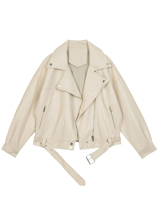 Faux Leather Oversized Fashionable Jacket
