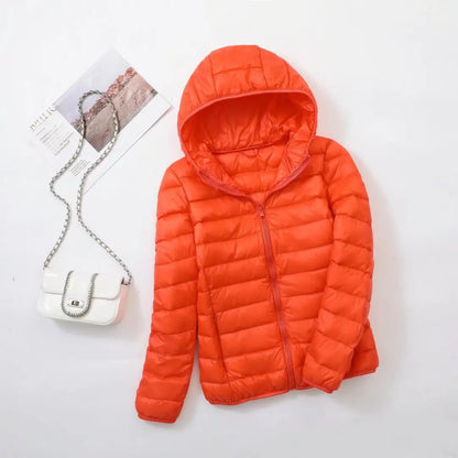 Men’s Puffer Jacket - Quilted Hooded Design - Lightweight Insulated - Zip Closure
