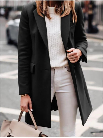 Women's wool blend trench coat with lining