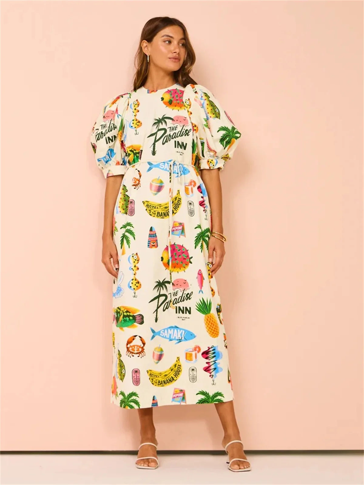 Loose Fit Lightweight Boho Midi Dress