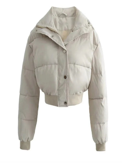 Women's casual warm winter short comfortable padded bomber jacket