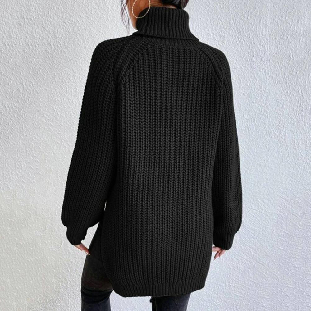 Women's elegant cotton turtleneck sweater