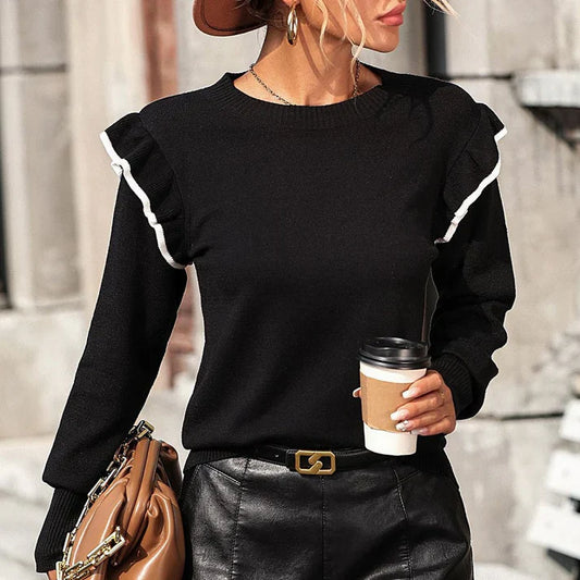 Ruffled Detail Sweater