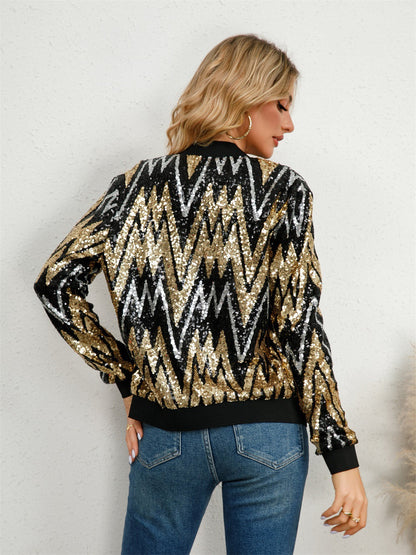 Women's sequined jacket coat for spring and autumn