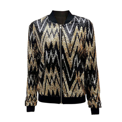 Women's sequined jacket coat for spring and autumn