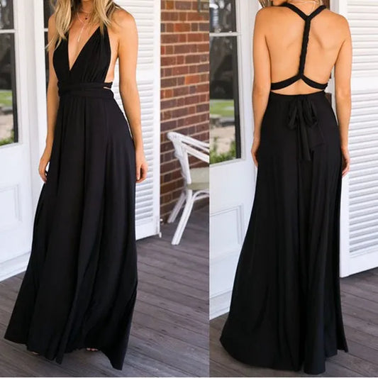 Elegant Halter Neck Maxi Dress