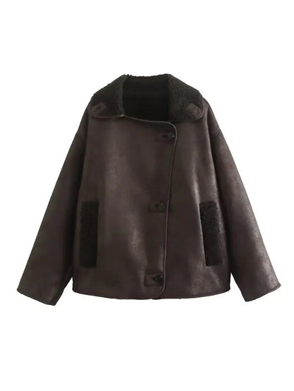 Women's thickened suede jacket