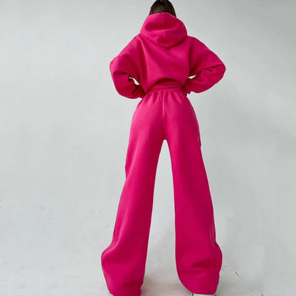 Women's casual loose hoodie sweatshirt and sweatpants set