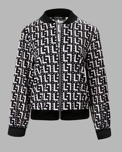 Women's high-end jacket with zip-up closure