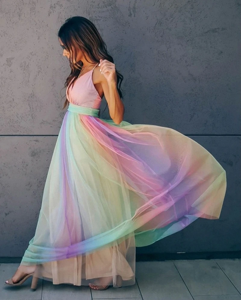 Luxury Fabric Flowing Halter Maxi Dress