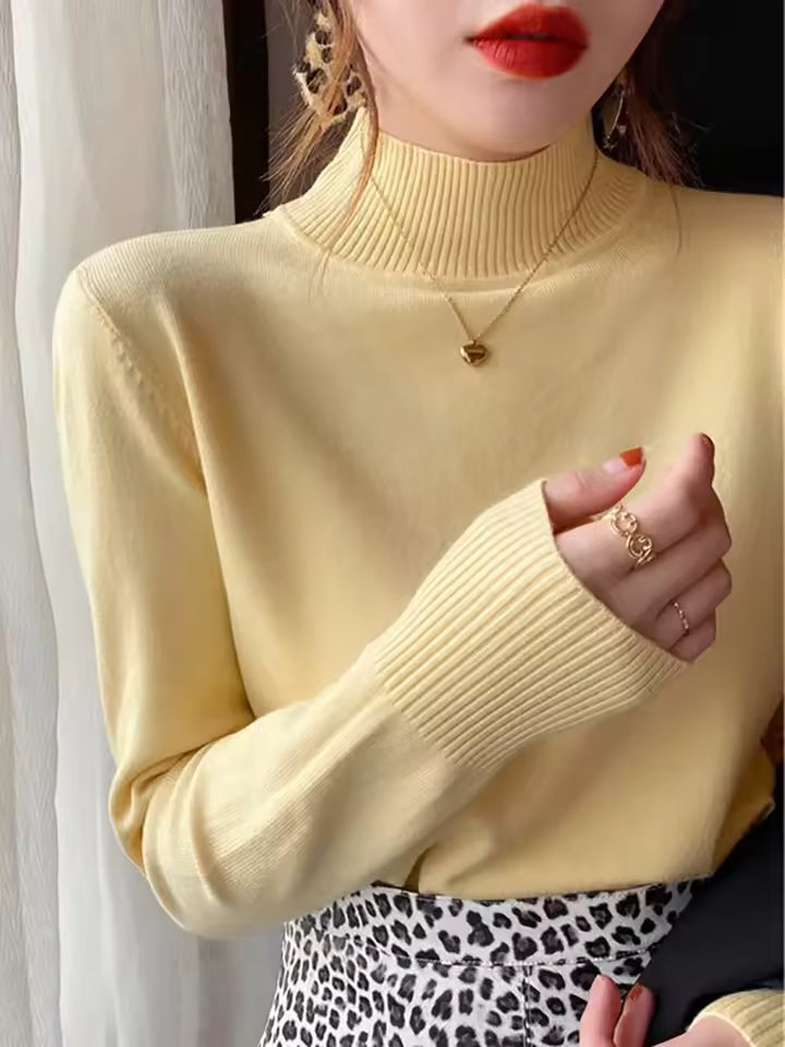 Fine Gauge Knit Relaxed Pullover Sweater 