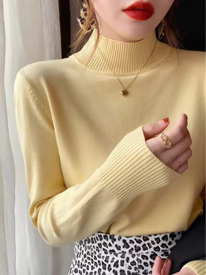 Women’s Pullover Sweater – Fine Gauge Knit – Relaxed Fit – Mock Turtleneck – Long Sleeve