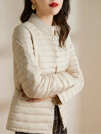 Women's lightweight autumn down  puffer jacket short coat