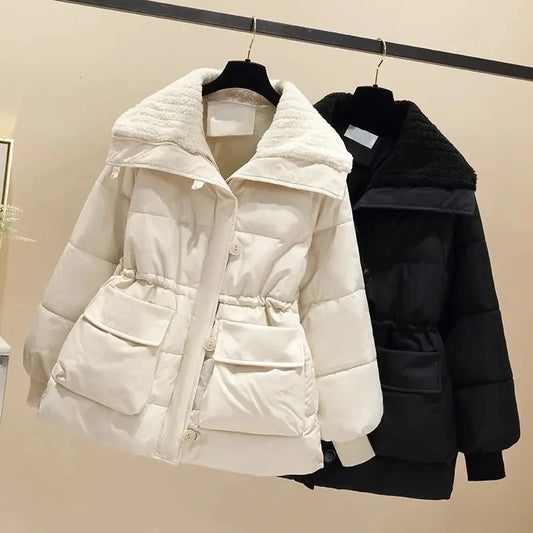 Stand Collar Puffer Coat with Pockets