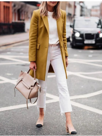 Women's wool blend trench coat with lining