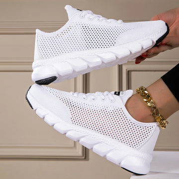 Women's summer hollowed-out woven light running shoes