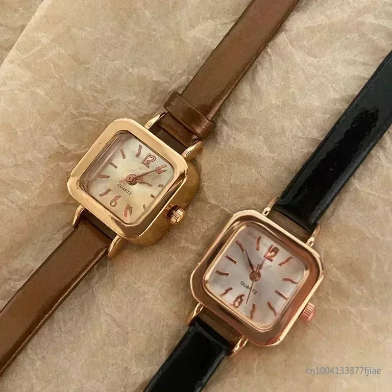 Vintage square quartz watch for women