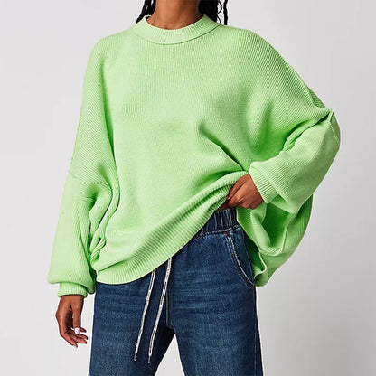 Women's oversized pullover sweater with bell sleeves