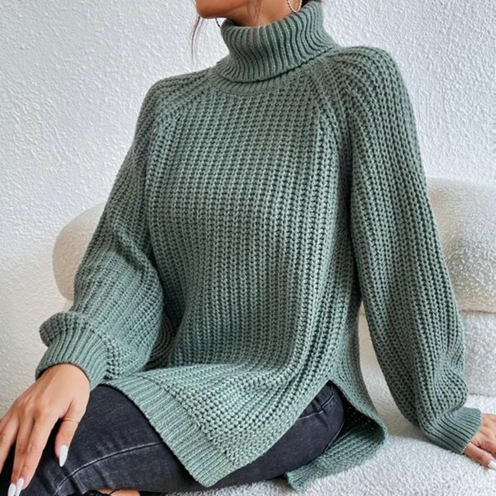 Women's elegant cotton turtleneck sweater