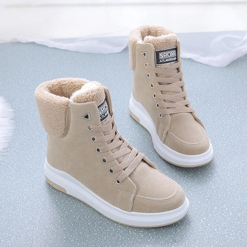 Isla Platform High-Top Sneakers | Fleece Lined Lace-Up Sneakers