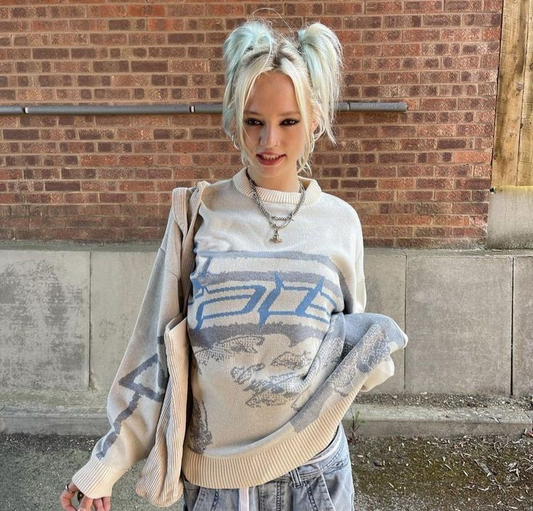 Oversized Printed Sweater