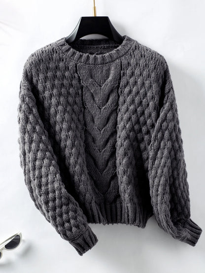 Women's hollow out loose knit pullover sweater