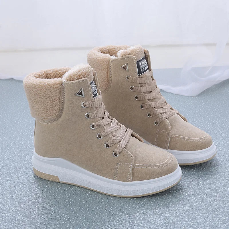 Isla Platform High-Top Sneakers | Fleece Lined Lace-Up Sneakers