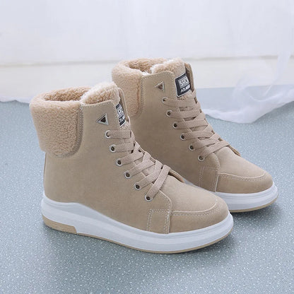 Isla Platform High-Top Sneakers | Fleece Lined Lace-Up Sneakers