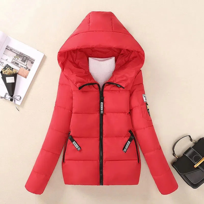 Women's hooded winter parka warm padded jacket