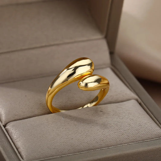 Double Ball Bead Stainless Steel Ring