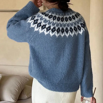Ethnic style long-sleeved sweater for women